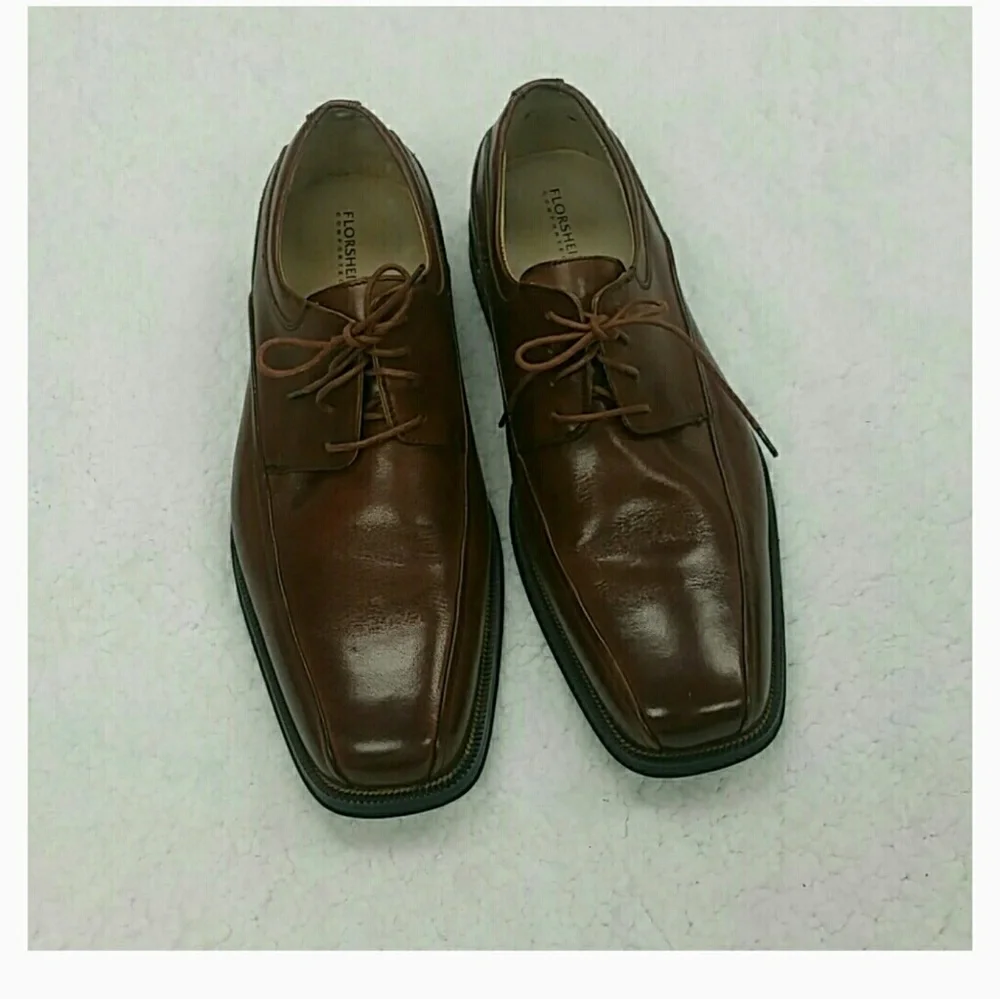 Florsheim Oxford Brown Leather Dress Shoes size 10 3E